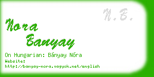 nora banyay business card